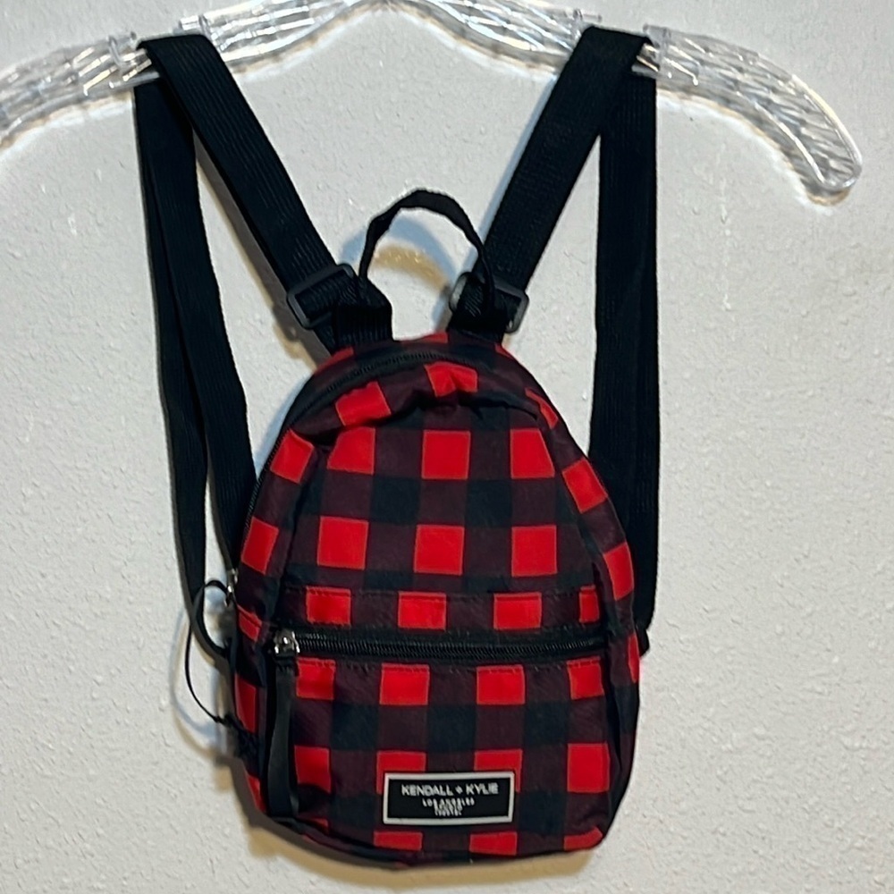 Kendal & Kylie Plaid Red & Black Mini Backpack Academia Gilmore Girls Preppy